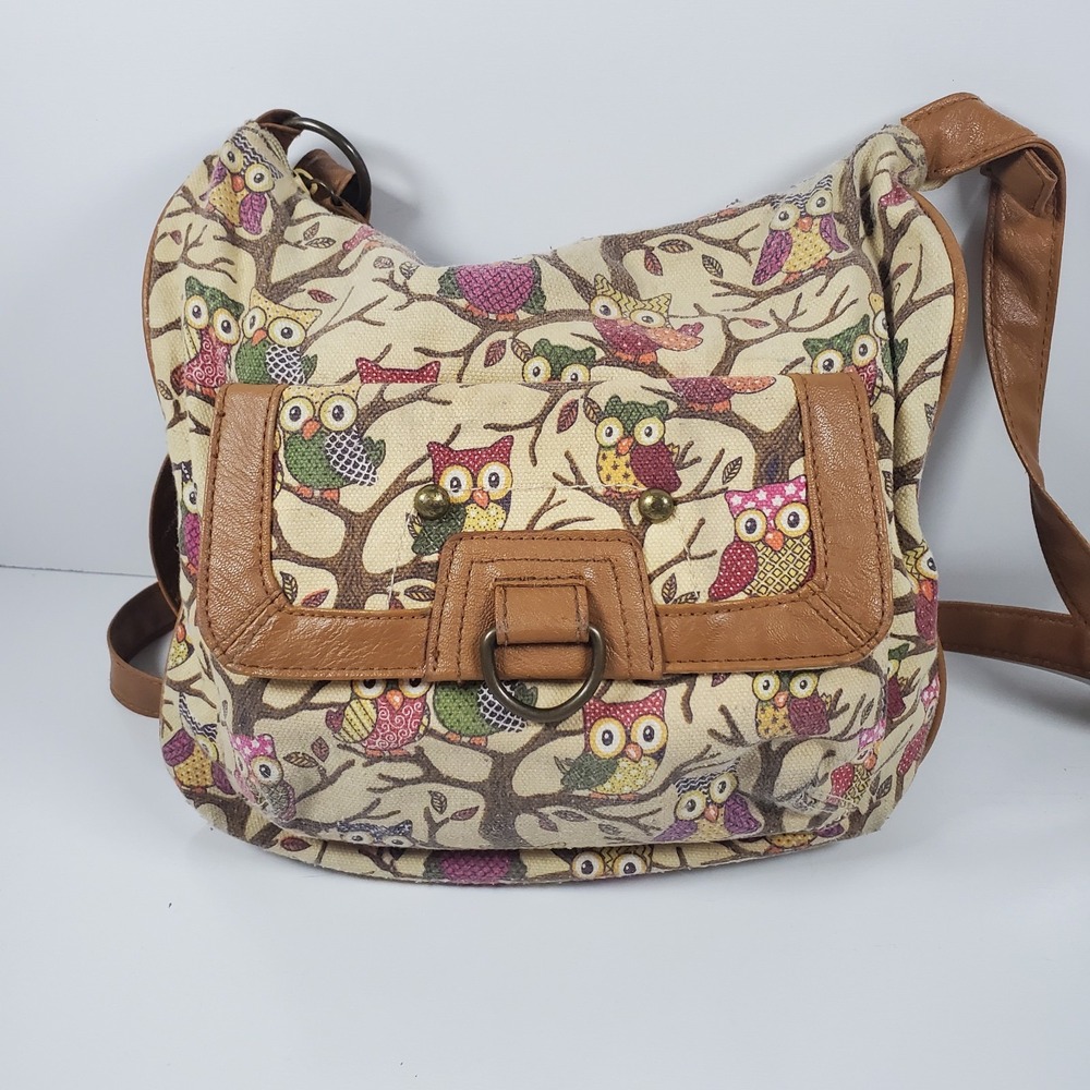 Rue 21 Owl Print Messenger Bag Woodland Boho Crossbody Purse